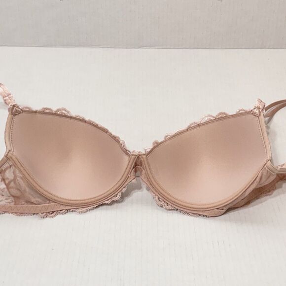 LISE CHARMEL Bra 38C AC8145 Nude Beige Underwire Padded Lace Embroidered - Picture 6 of 10